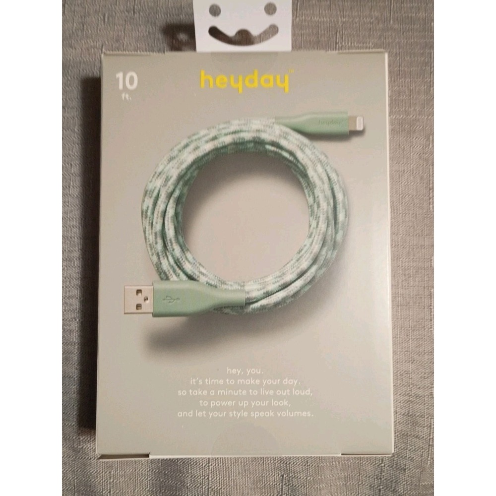 Heyday Charging Cable USB-A  10 Ft iPad iPhone 14‎ And Older (Cable Only)